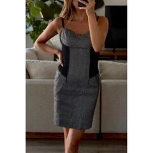 Bebe Black and Gray Mini Dress (size 8)